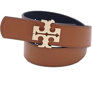 ✨New without Tag✨ Tory Burch Reversible Leather Logo Belt 1.5" Black/Classic Tan